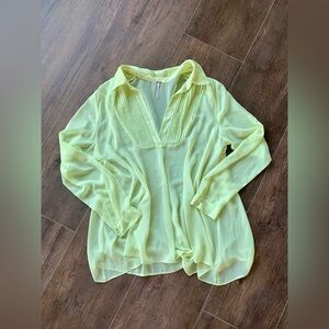 free people long sleeve sheer tunic blouse
